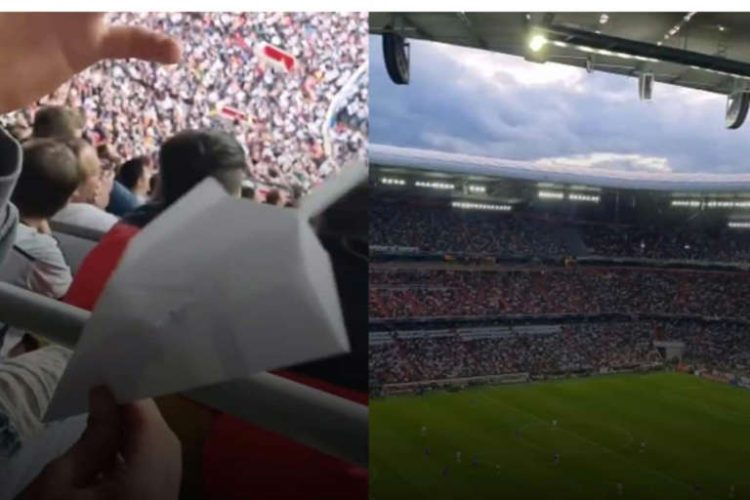 Watch: When a Bored Football Fan Scored 'Airplane Goal' With a Paper Aircraft